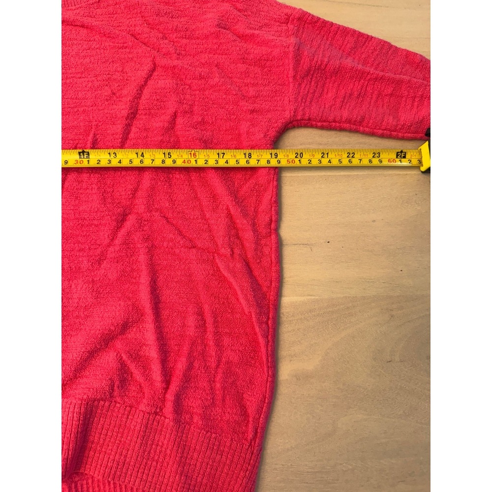 LOFT Women's Pink Crewneck Pullover Sweater High-Low Hem Lightweight Knit XS - Picture 3 of 5